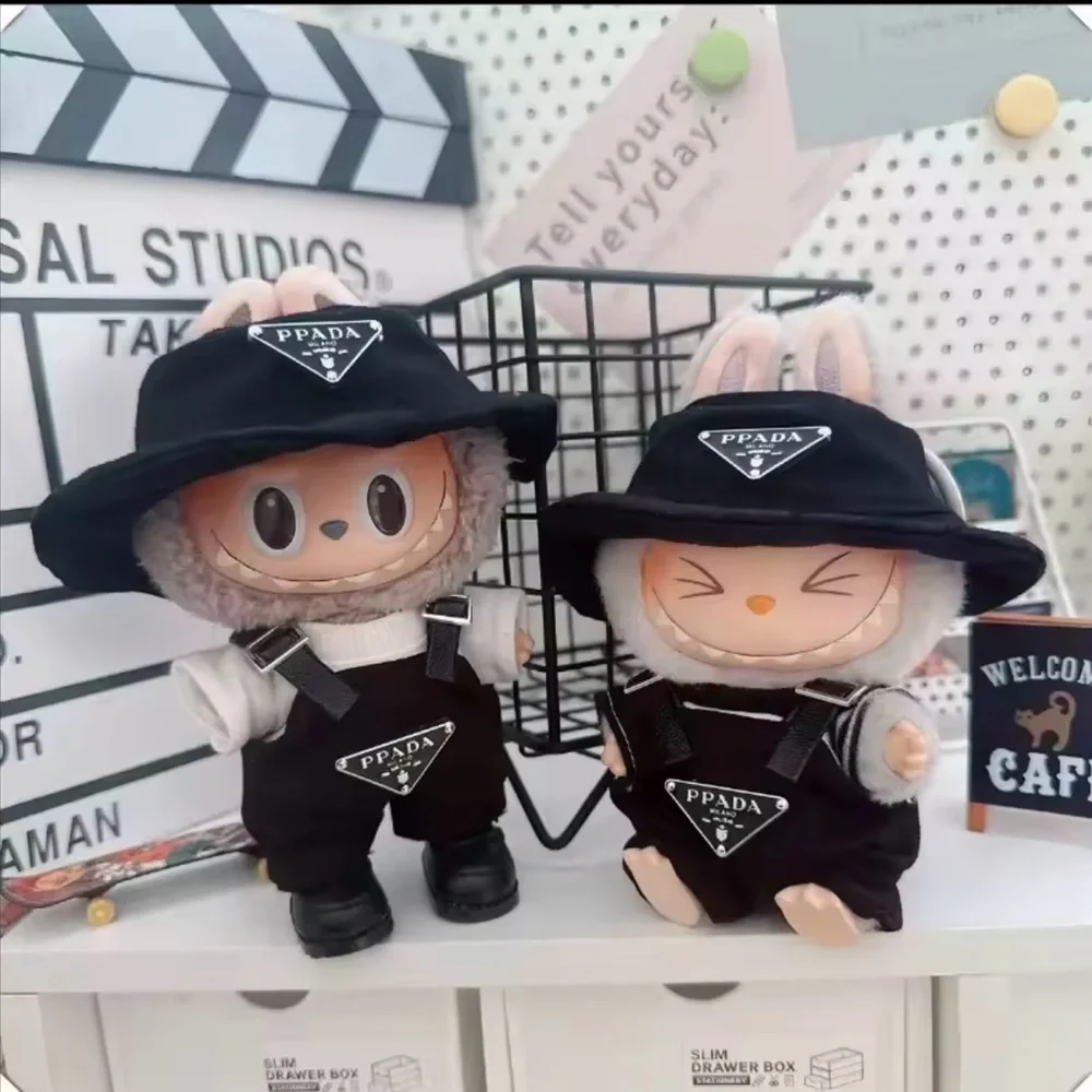 Luxury Designer Labubu Outfit Bucket Hat and Overalls